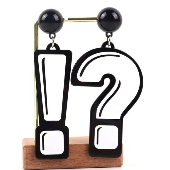 Question Exclamation Mark Earrings - Picture 4 of 4